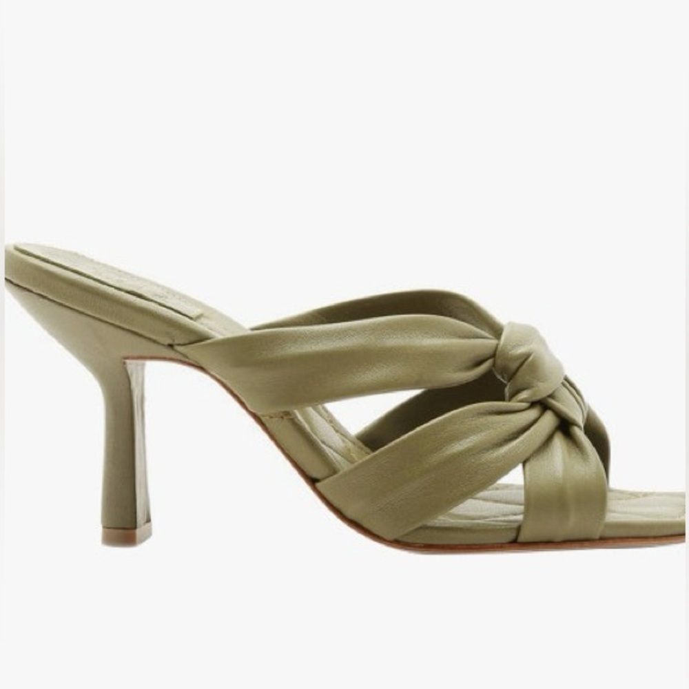 SCHUTZ Olive Knot Leather Heeled Mule